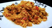 arroz con carne de puerco